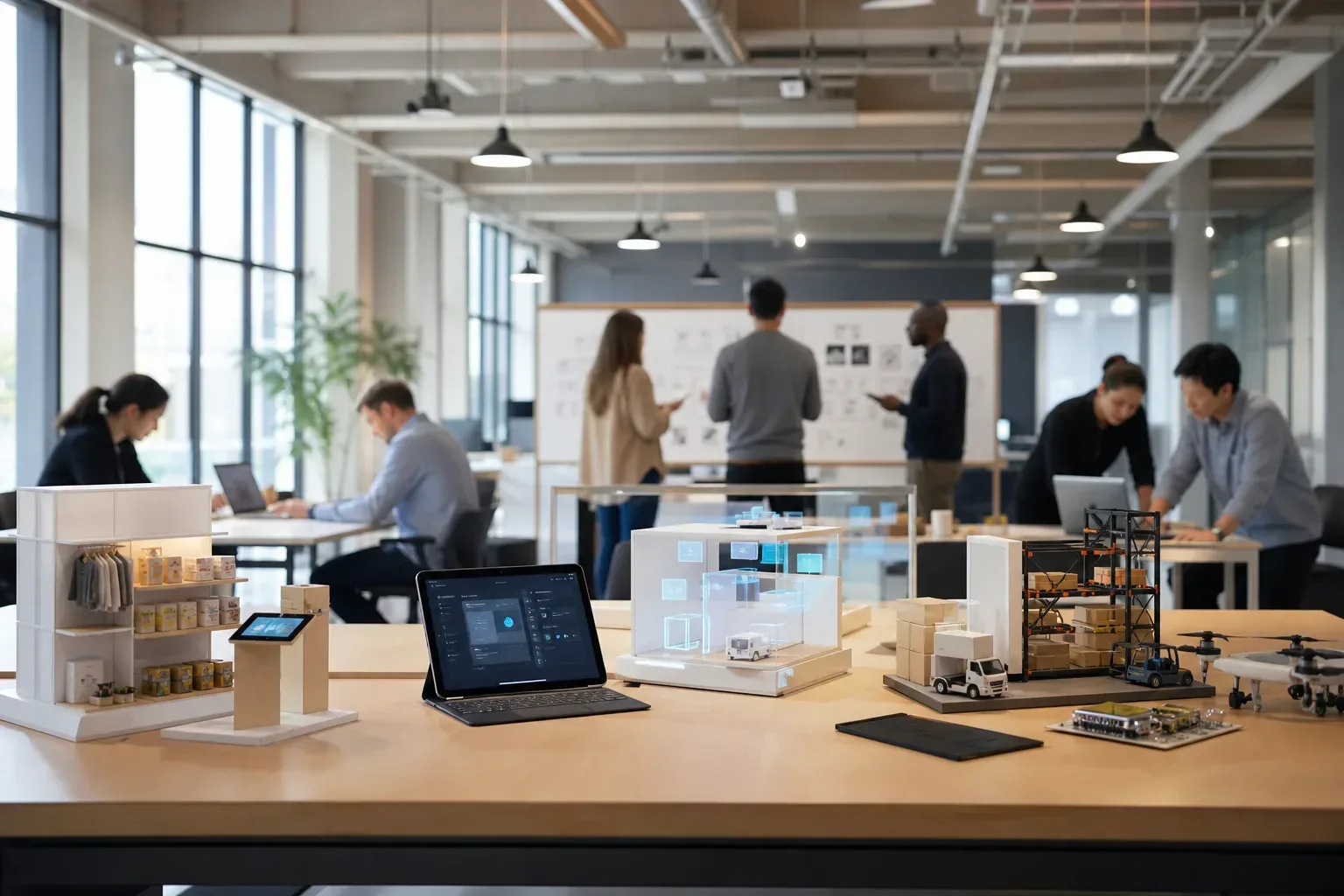 Cross-industry innovation lab with prototypes from multiple sectors